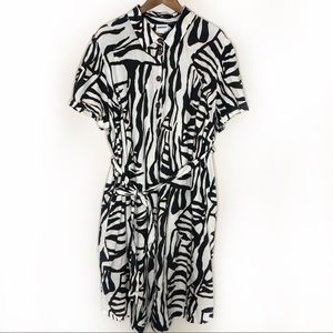 Ava & Viv Dress Zebra Print Linen Blend NWOT 3X